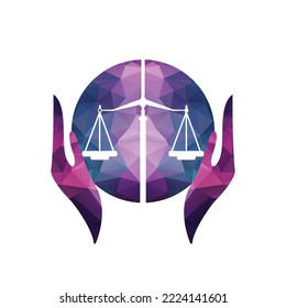 Plantilla de diseño del logotipo de asistencia jurídica. Diseño del logo de balance relacionado con abogado, bufete de abogados o abogados.