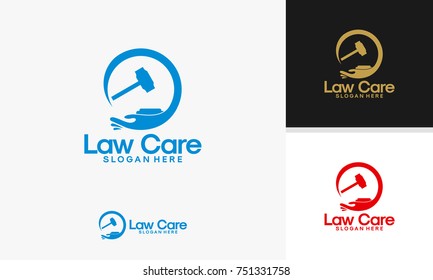 Law Care logo template, Attorney logo designs vector