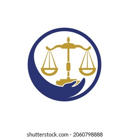 Law Care vector logo design template. Law firm logo design. Attorney vector logo design template.	