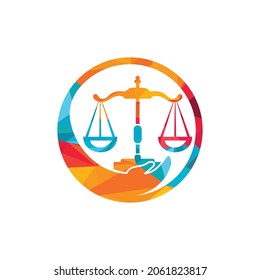 Law Care vector logo design template. Law firm logo design. Attorney vector logo design template.	