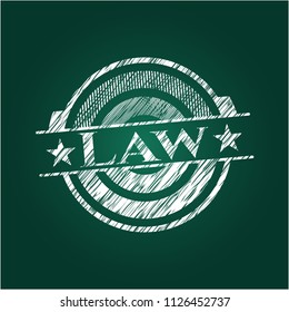  Law chalk emblem written on a blackboard