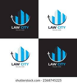 Law city logo design vector template.