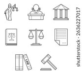 law clip art set vector