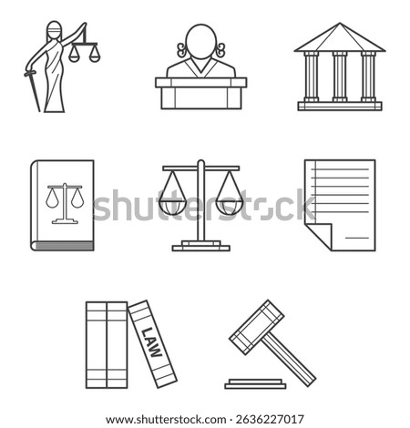 law clip art set vector