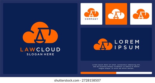 Plantilla de diseño de logotipo de nube de ley.