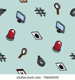 Law color outline isometric pattern