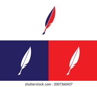 Law Column Feather logo design