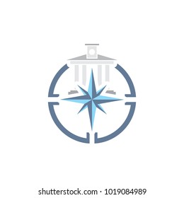 Law Compass Logo Icon Design
