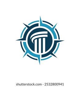 Law Compass Diseño de icono de logotipo
