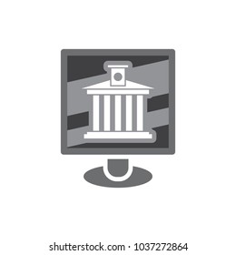 Law Computer Logo Icon Design