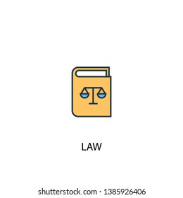 law concept 2 colored line icon. Simple yellow and blue element illustration. law concept outline symbol design