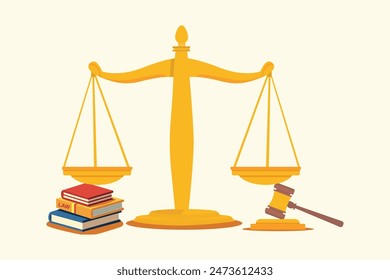 Law Concept. Colored flat vector illustration isolated.