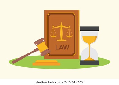 Law Concept. Colored flat vector illustration isolated.