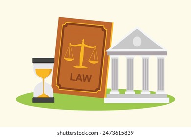 Concepto de Derecho. Ilustración vectorial plana de color aislada.