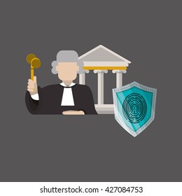 Law concept. Justice icon. Colorful icon, editable vector