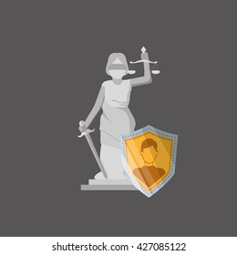 Law concept. Justice icon. Colorful icon, editable vector