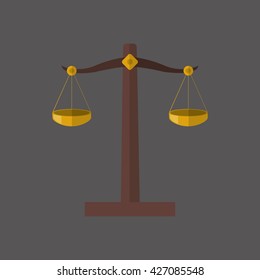 Law concept. Justice icon. Colorful icon, editable vector