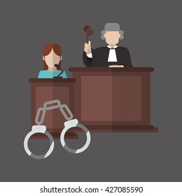 Law concept. Justice icon. Colorful icon, editable vector