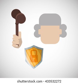 Law concept. Justice icon. Colorful icon, editable vector
