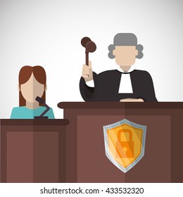 Law concept. Justice icon. Colorful icon, editable vector