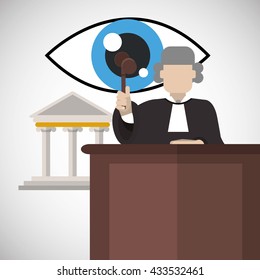 Law concept. Justice icon. Colorful icon, editable vector