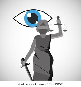 Law concept. Justice icon. Colorful icon, editable vector