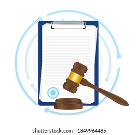 law concept of legal regulation judicial system business agreement. Vector stock illustration.