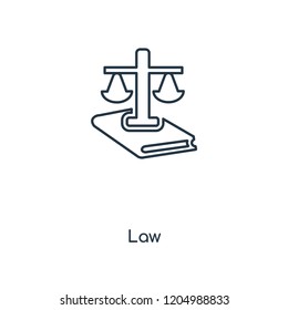 Law concept line icon. Linear Law concept outline symbol design. This simple element illustration can be used for web and mobile UI/UX.