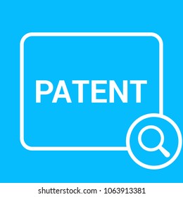 Law Concept: Magnifying Optical Glass With Words Patent. Vector illustration