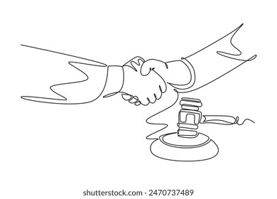 Law concept. Single line draw design. Full length animation illustration. High quality 4k footage.