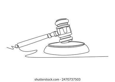 Law concept. Single line draw design. Full length animation illustration. High quality 4k footage.