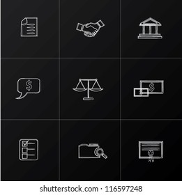 Law concept,icon set,Vector