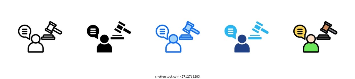 Conjunto de iconos de consultor de leyes Colección de estilo múltiple