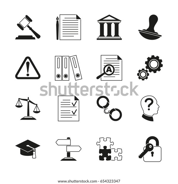 Law Consulting Legal Compliance Vector Icons Stock Vektorgrafik Lizenzfrei