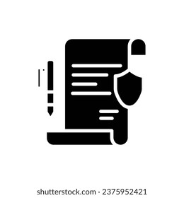 Ilustración de vectores de iconos rellenados por contrato de ley