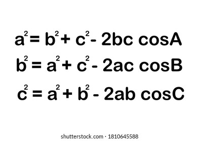 law of cosines on white background