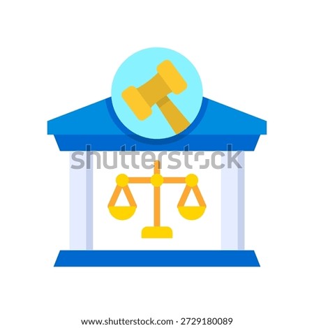 Law Court Icon Flat Vector Illustration