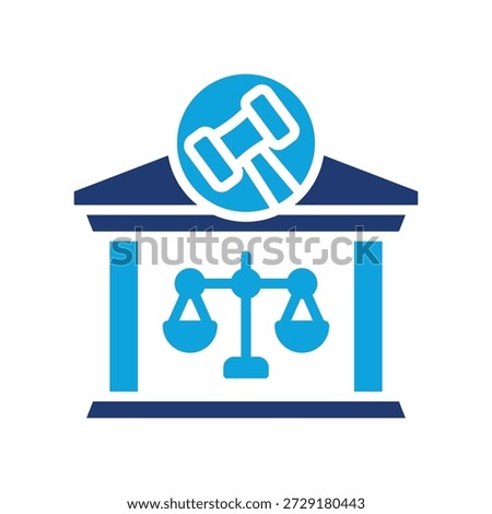 Law Court Icon Mixed Vector Illustration