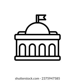 Law Courthouse Outline Icon Vector Illustration