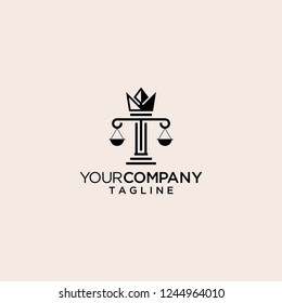 law crown logo vector icon