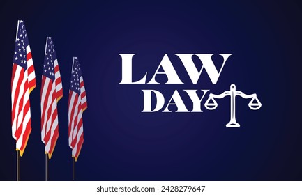 Law Day Stylish Text With Usa Flag Design