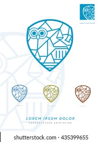 LAW DESIGN ELEMENTS INCORPORATED IN A SHIELD SYMBOL , MODERN PREMIUM DESIGN , VECTOR LOGO / ICON 