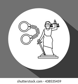 Law design. Justice icon. Flat illustration, vector graphic