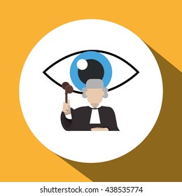 Law design. Justice icon. Flat illustration, vector graphic
