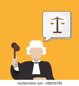 Law design. Justice icon. Flat illustration, vector graphic