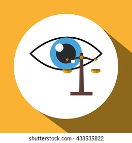 Law design. Justice icon. Flat illustration, vector graphic