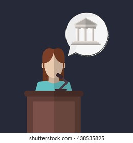 Law design. Justice icon. Flat illustration, vector graphic