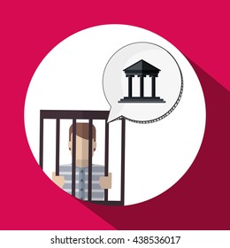 Law design. Justice icon. Flat illustration, vector graphic