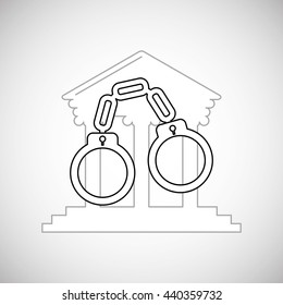 Law design. Justice icon. Flat illustration, vector graphic