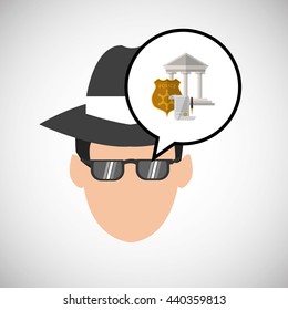 Law design. Justice icon. Flat illustration, vector graphic